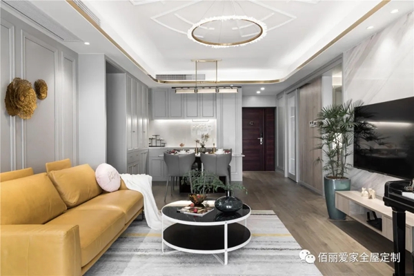 佰丽爱家全屋定制|120㎡现代轻奢风3居室，空间干净利落！