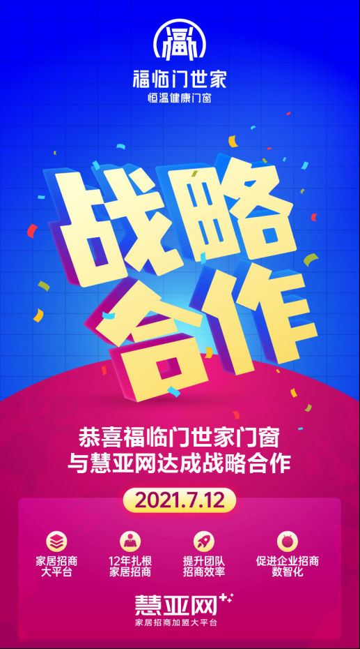 福临门世家门窗与慧亚网达成战略合作关系,合作共赢