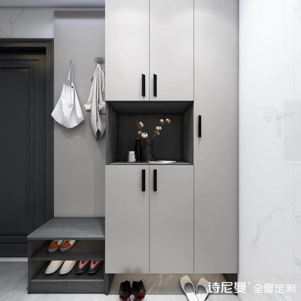 诗尼曼全屋定制|悬空式柜子太迷人了！这5个位置装上它，从玄关美到卧室~