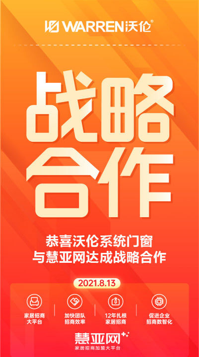 合作共赢|沃伦系统门窗携手慧亚网，达成战略合作