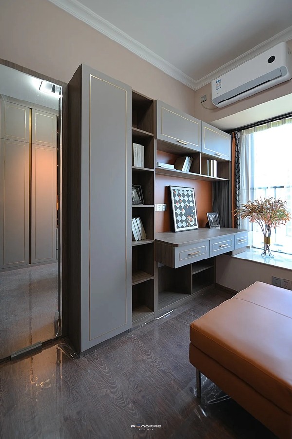 皮阿诺收纳橱柜/全屋定制|爱马仕橙+高级灰，集一室优雅，抒一缕繁华