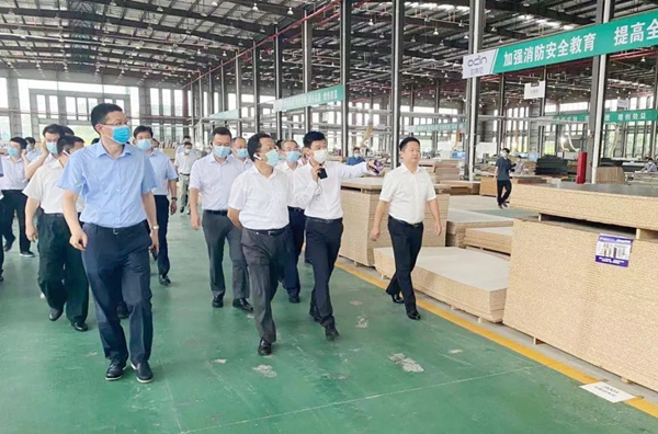 铜陵市市委书记丁纯、枞阳县委书记杨如松、枞阳县委常委梁健等莅临欧蒂尼枞阳生产基地视察工作
