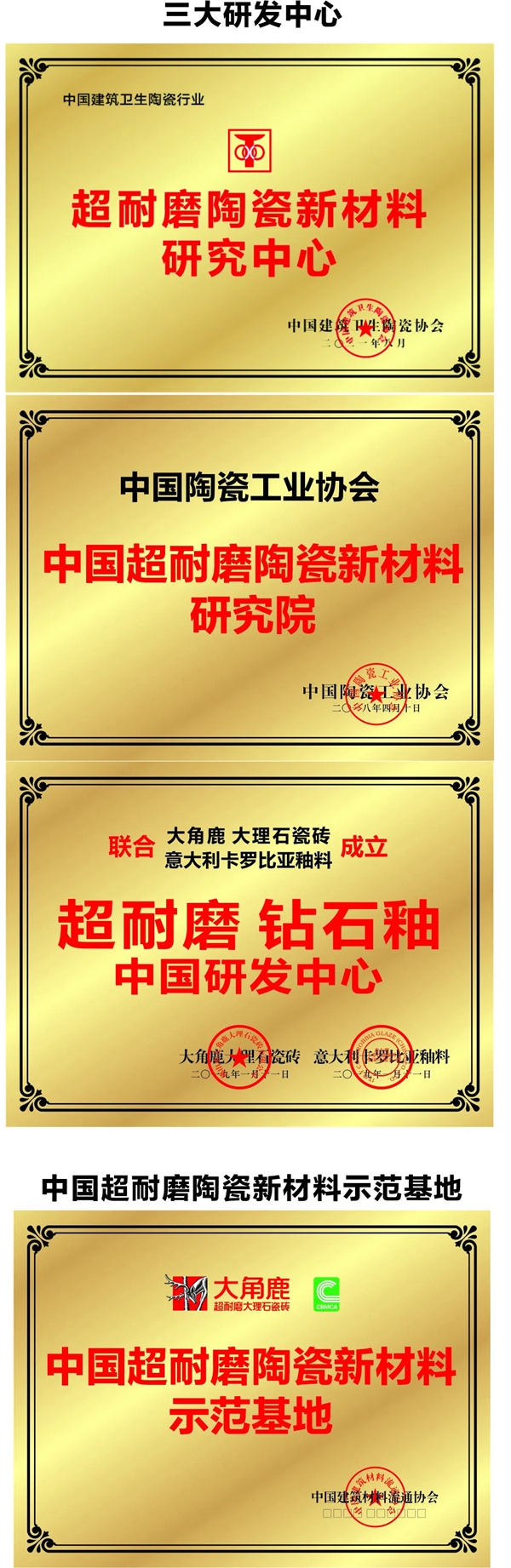 全球首个超耐磨陶瓷新材料研究中心落户大角鹿