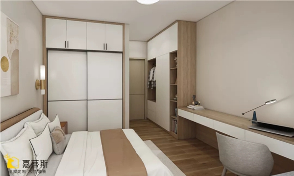 嘉蒂斯全屋定制|1m²也不浪费 ，衣柜一体化梳妆台定制方案