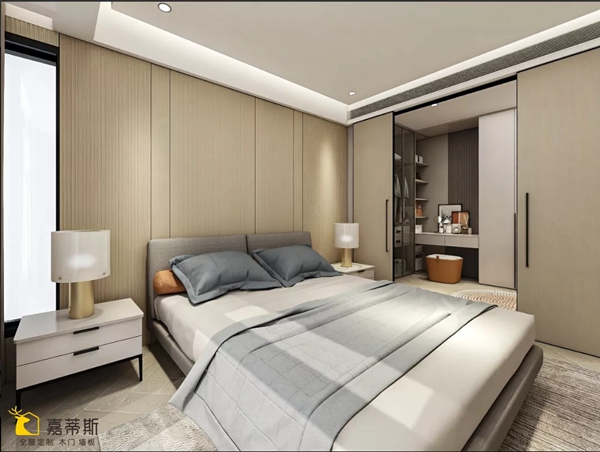 嘉蒂斯全屋定制|1m²也不浪费 ，衣柜一体化梳妆台定制方案