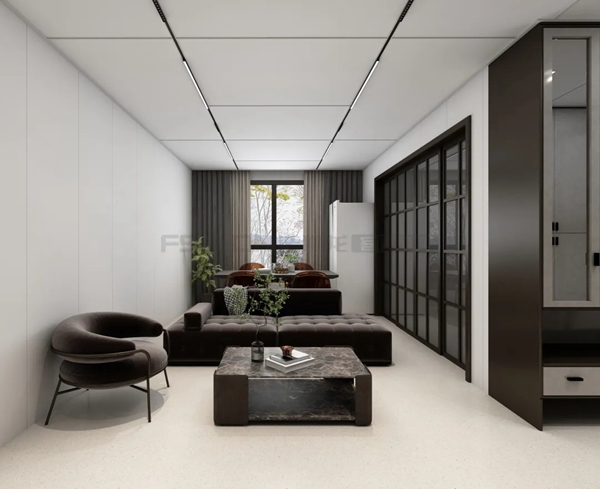 法狮龙客厅吊顶|看人家这套75m²现代风二居室，每一处都是细节！