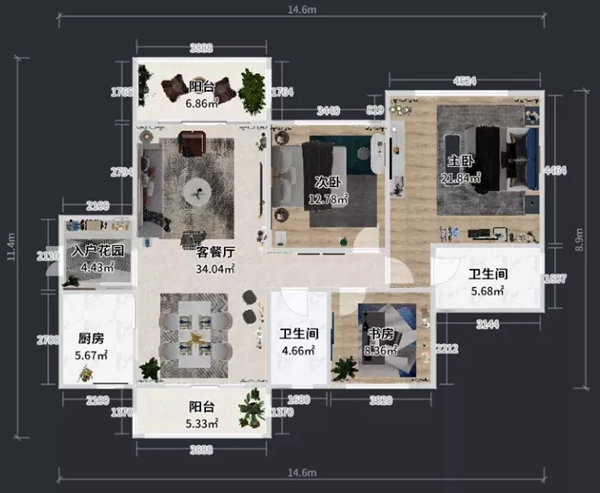 兔宝宝健康家居|129㎡轻奢三居室，大理石玻璃金属的元素组合，营造高品质生活格调