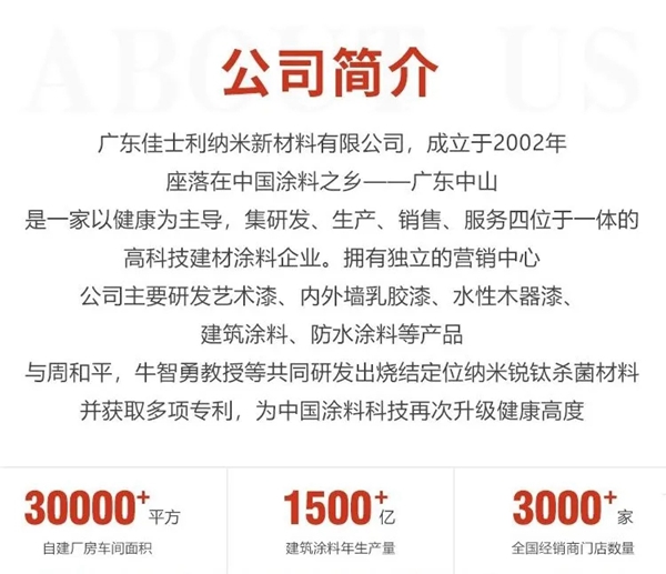 佳士利专注建筑涂料20年，外墙涂料专业认定！