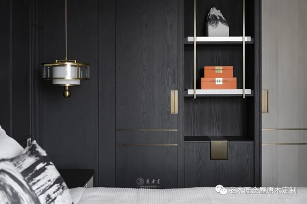 老木匠＆欧尚谷原木轻奢定制|165㎡轻奢新中式原木家装，神秘高级黑，陈述不一样的东方空间神韵！
