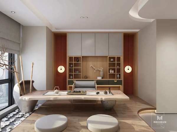 玛格全屋定制|184m²禅意新中式新房，绝美轻奢，每一面都很美！