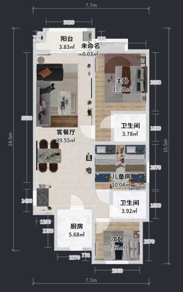 兔宝宝健康家居|114㎡现代简约风，二孩儿童房你还可以这么装！