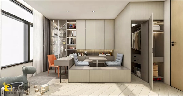 嘉蒂斯全屋定制|1m²也不浪费 ，衣柜一体化梳妆台定制方案