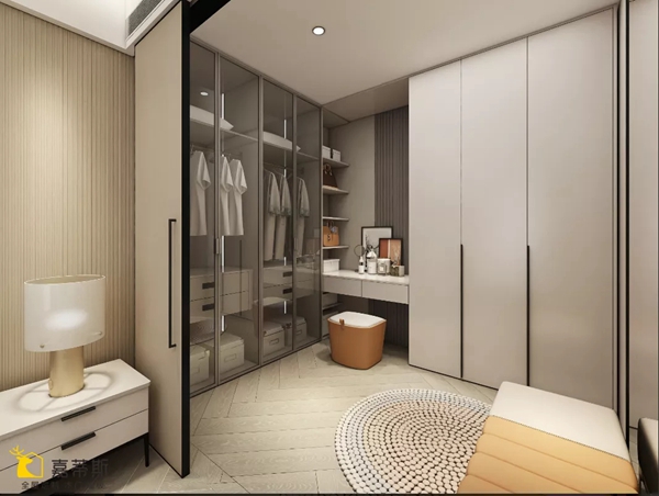 嘉蒂斯全屋定制|1m²也不浪费 ，衣柜一体化梳妆台定制方案