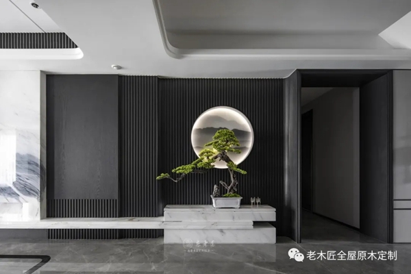 老木匠＆欧尚谷原木轻奢定制|165㎡轻奢新中式原木家装，神秘高级黑，陈述不一样的东方空间神韵！