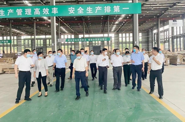 铜陵市市委书记丁纯、枞阳县委书记杨如松、枞阳县委常委梁健等莅临欧蒂尼枞阳生产基地视察工作