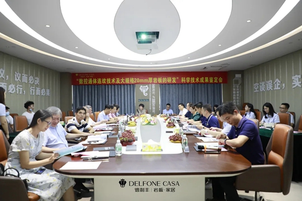科技鉴定会|德利丰具有通体连纹的20mm厚大规格岩板产品达到国际领先水平