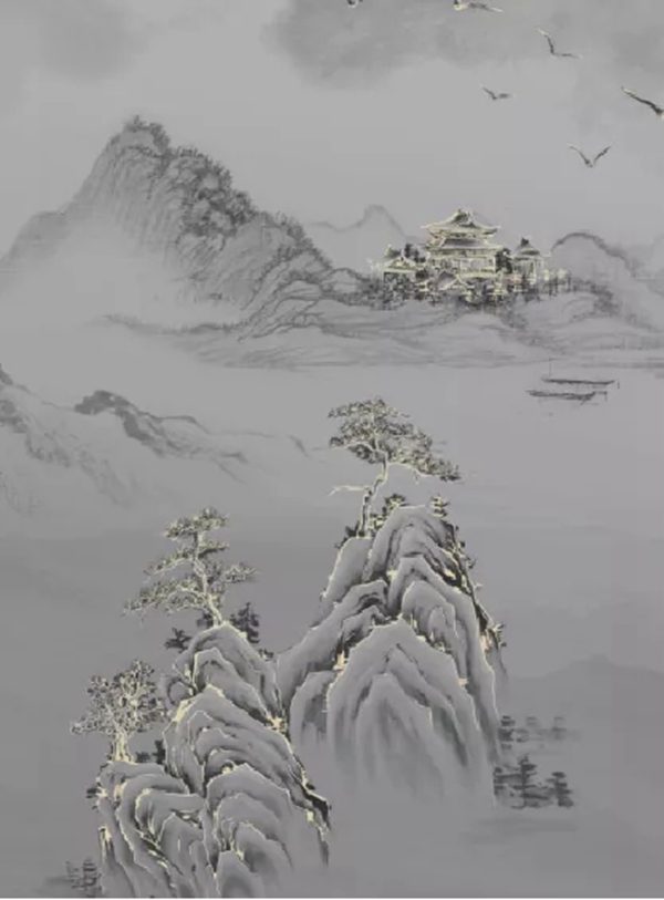 蓝绣墙布 | 国潮系列 从容宁静 圆润周正，打造一种富有灵魂的东方意境氛围