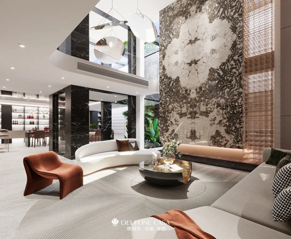 德利丰岩板家居新品 | 蝶恋金花绽放，打造家居空间的超级景观