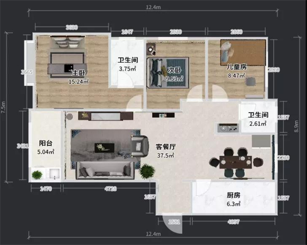 兔宝宝健康家居丨109㎡新中式案例喊你来抄作业