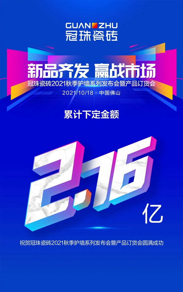 冠珠陶瓷2021秋季护墙系列发布会暨产品订货会圆满成功!