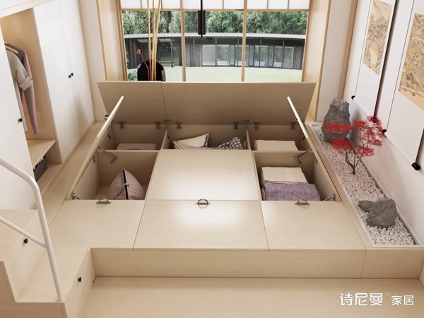 诗尼曼全屋定制|榻榻米这样设计，漂亮又实用，甩邻居家好几条街！