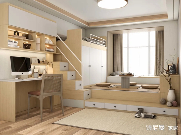 诗尼曼全屋定制|榻榻米这样设计，漂亮又实用，甩邻居家好几条街！