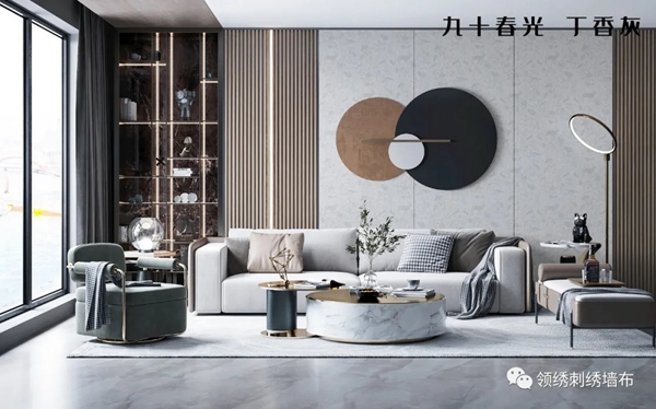 领绣墙布新品发布|《鎏光逸品1》浮盈、九十春光、鎏光碗织、郁秀，领略四季风尚