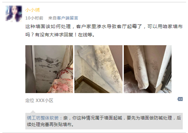 绣工坊，墙面泛碱还能贴墙布吗？