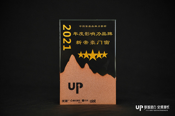 荣耀时刻！祝贺新帝豪门窗荣获“2021年度影响力品牌”！