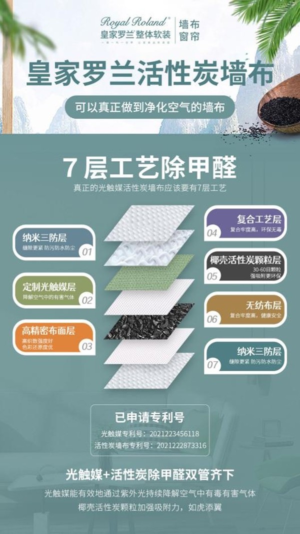 皇家罗兰墙布：什么神仙专利？做到七层工艺全面除醛？