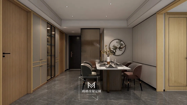 玛格全屋定制|阳台并入客厅，卧室藏着超大衣帽间，这套149㎡绝美新中式轰动了整个业主群~