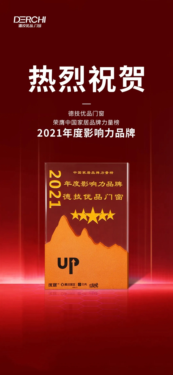 德技优品门窗实力斩获“2021年度影响力品牌”和“技术领先奖”