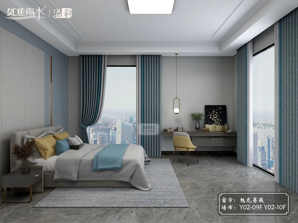 如鱼得水窗帘精品：蓝色系窗帘能不能入手？怎样搭配才好看？