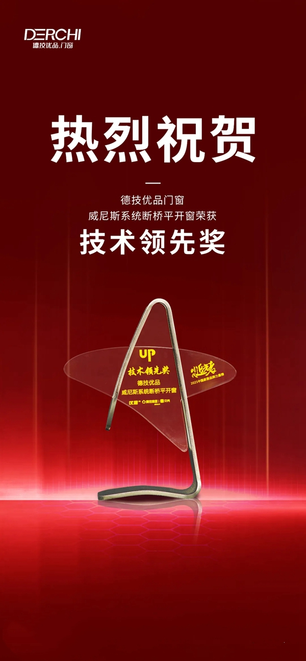 德技优品门窗实力斩获“2021年度影响力品牌”和“技术领先奖”