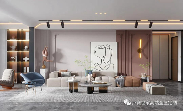 卢赛世家全屋定制案例：温柔至净的客餐厅设计将美好进行到底