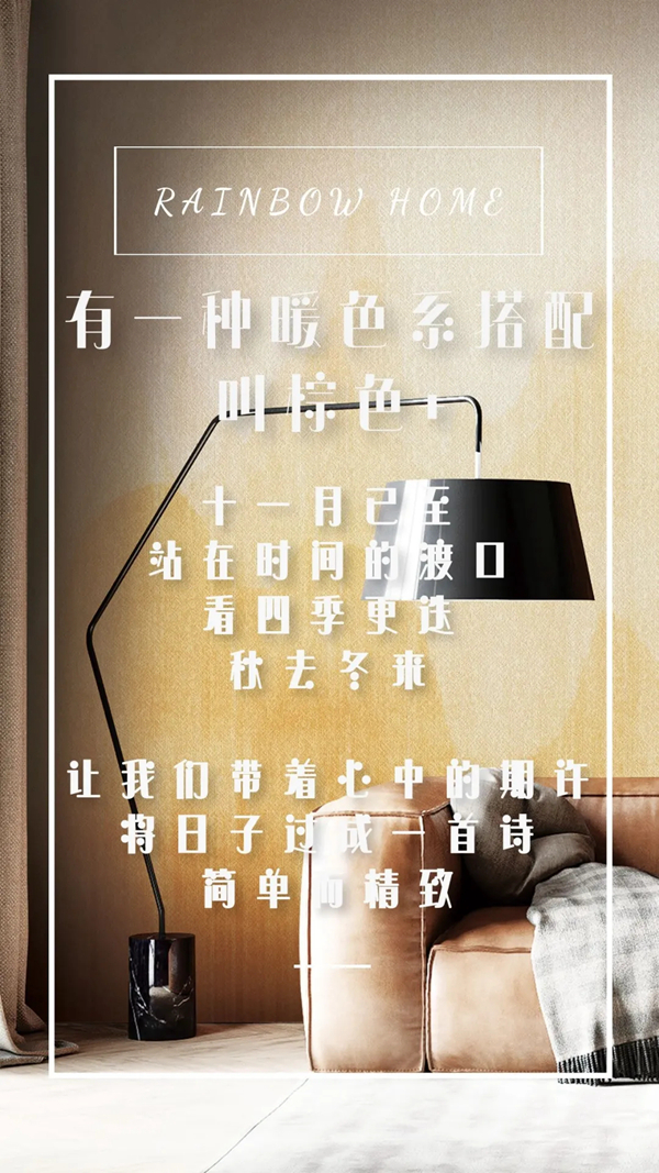瑞宝软装：棕色一种暖暖的色系搭配