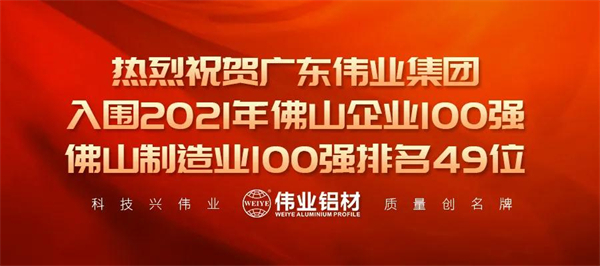 佛山企业百强、制造业百强发布!伟业集团入围双榜单! 佛山企业百强、制造业百强发布!伟业集团入围双榜单!