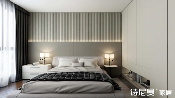 诗尼曼全屋定制|主卧的设计都大同小异？不，别人家都把酒柜搬进来了！
