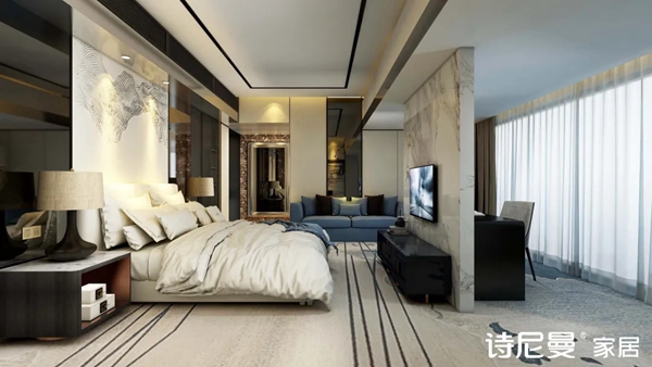 诗尼曼全屋定制|主卧的设计都大同小异？不，别人家都把酒柜搬进来了！