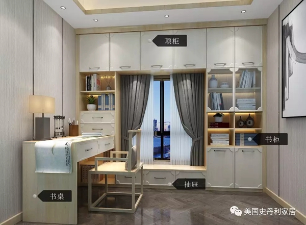 美国史丹利stanley家居：飘窗+书柜，2019卧室新标配