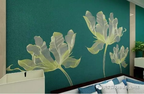美家俪墙布NO.06号样本/15色绣花独秀定制实景效果预览