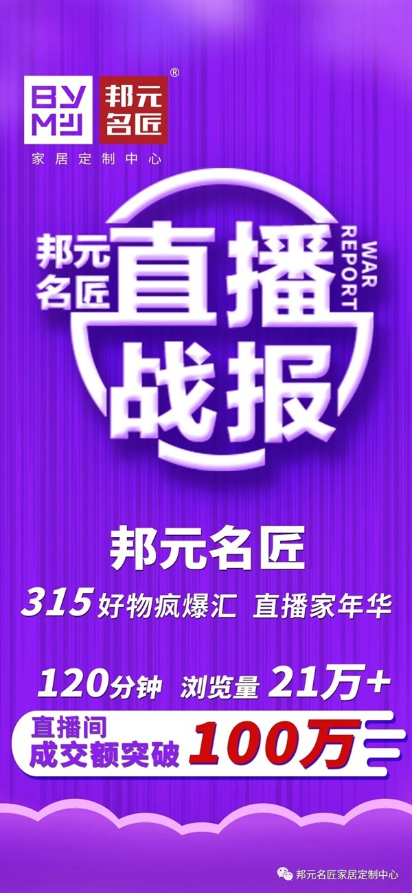 邦元名匠:3.15“总裁答谢会”线上直播火热收官 短短1小时时间就爆单了 邦元名匠:3.15“总裁答谢会”线上直播火热收官 短短1小时时间就爆单了