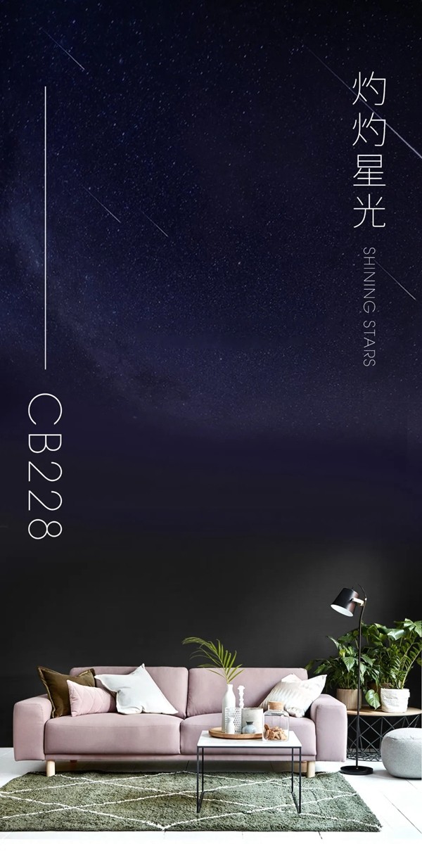 可罗雅墙布亮丝星空本CB228《灼灼星光》