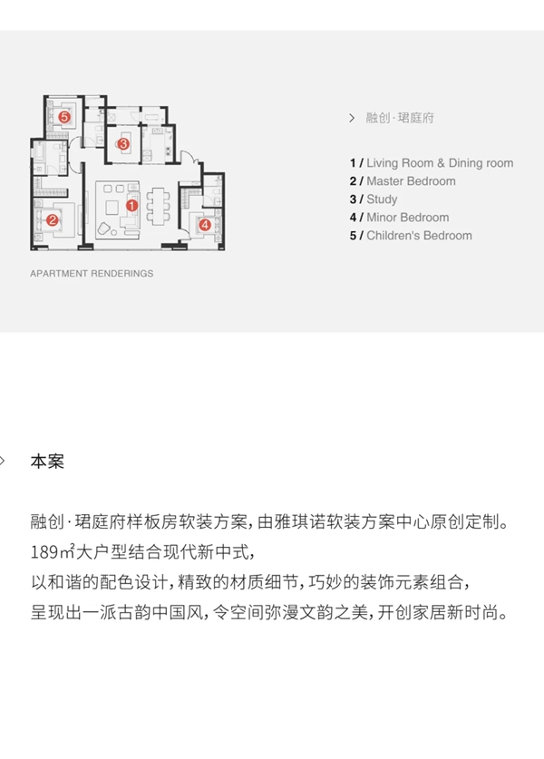 雅琪诺软装原创新中式 | 融创 · 珺庭府189㎡大户型全屋软装方案赏析