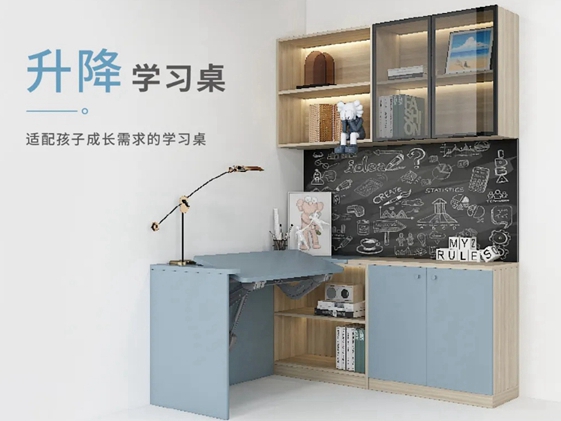 玛格全屋定制|从3岁用到中学的升降学习桌，有它就够了！