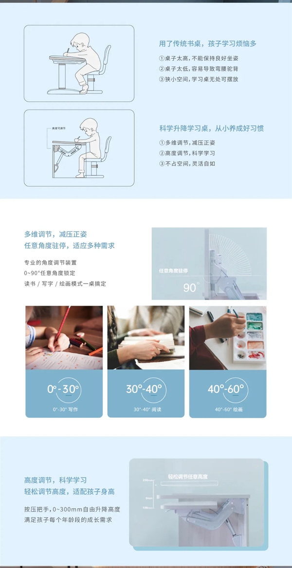 玛格全屋定制|从3岁用到中学的升降学习桌，有它就够了！