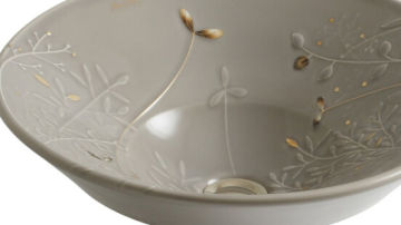 科勒卫浴产品推荐-艺术产品系列-GILDED MEADOW Vessel (K5) 蝶舞系列金裳凤蝶艺术碗盆K-45922-DE