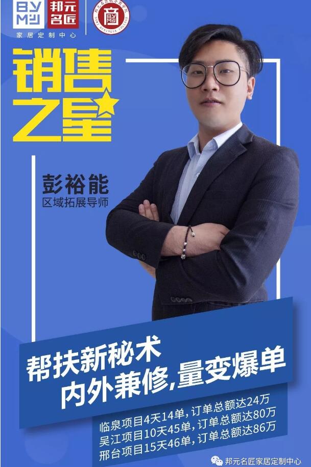 【邦元名匠•人物志】彭裕能：谦虚勤奋，内外兼修，“量变”爆单帮扶新秘术