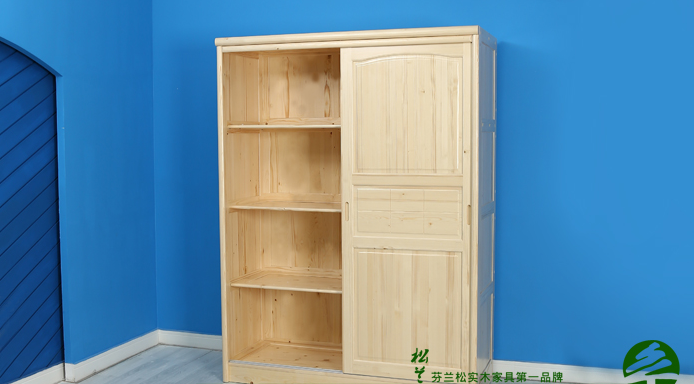 松兰家具全实木趟门衣柜