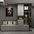 现代简约--铁灰布+纹浅布